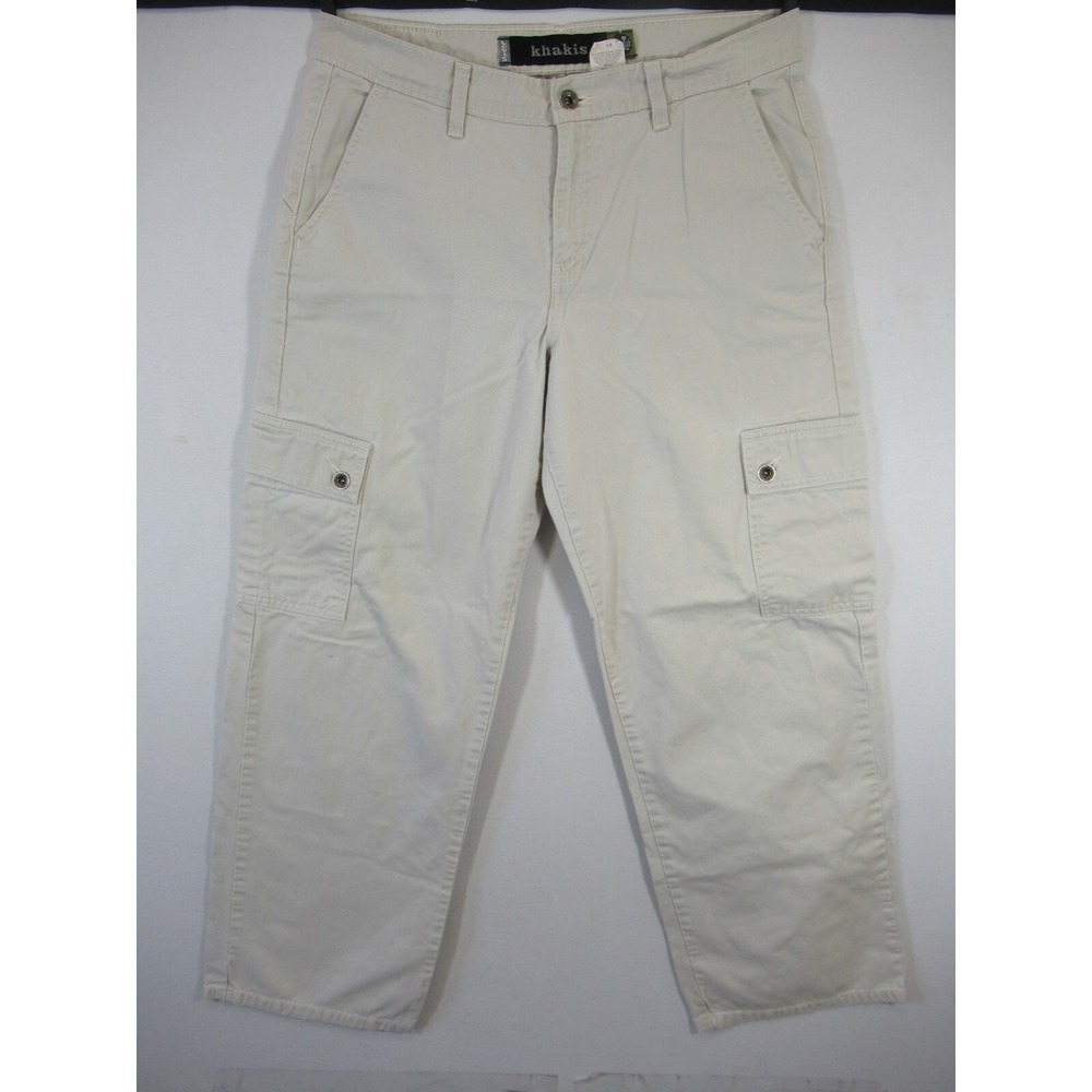 Vintage 90s Y2K Levi's Silver Tab Baggy Cargo Pants Junior 11 Khaki Wide Leg
